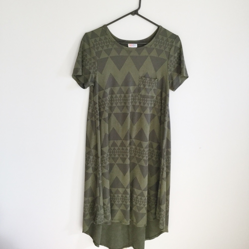 LuLaRoe Carly Hi Low Midi Swing Dress Aztec sz XS